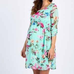 Pinkblush Mint floral Maternity dress
